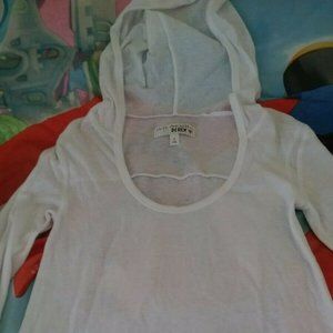 Derek Heart Juniors Hi/Low White L/Sleeve Scoop Neck Soft Hoodie S T372